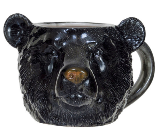 Stoneware Animal Head Mug - Black Bear