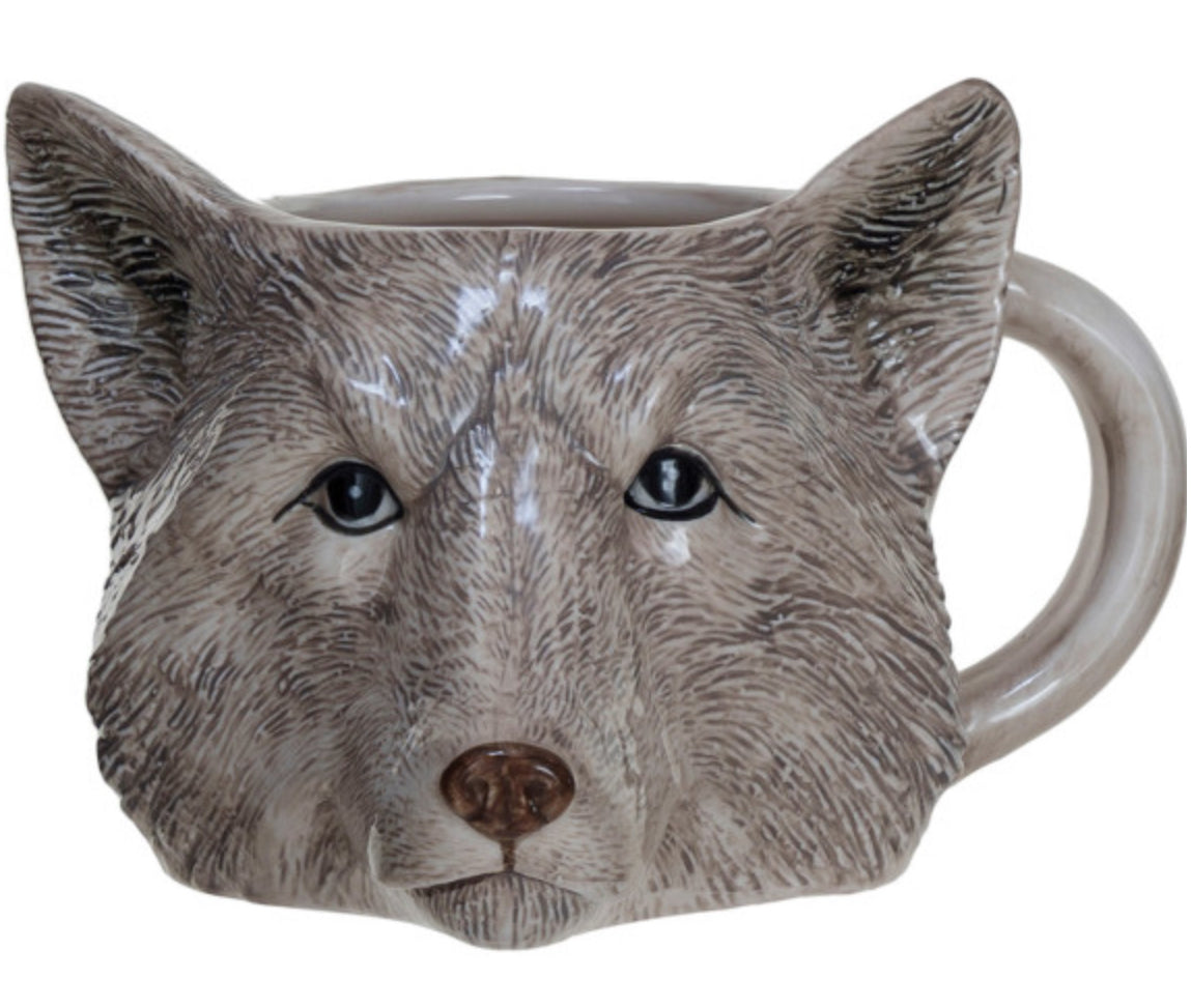 Stoneware Animal Head Mug - Fox