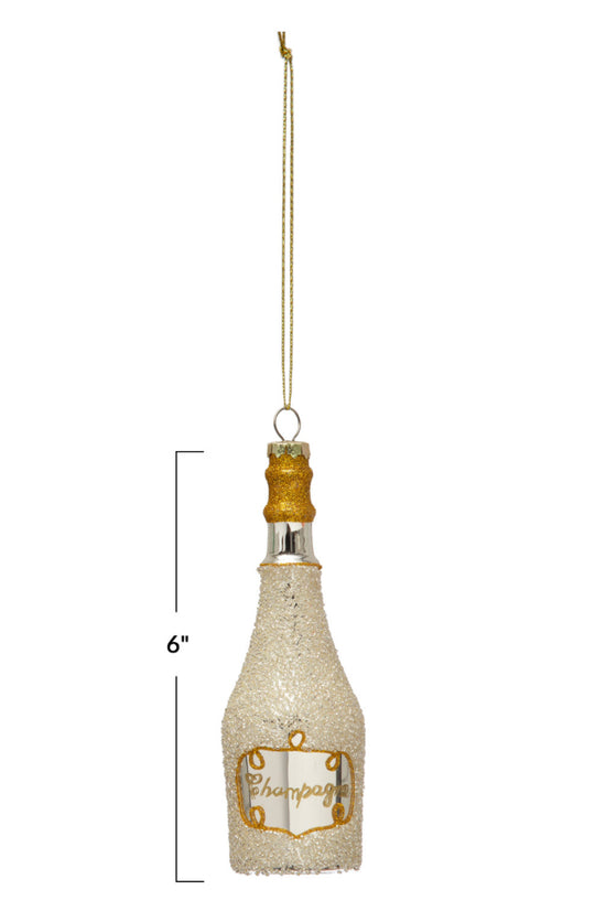 Champagne Bottle Holiday Ornament