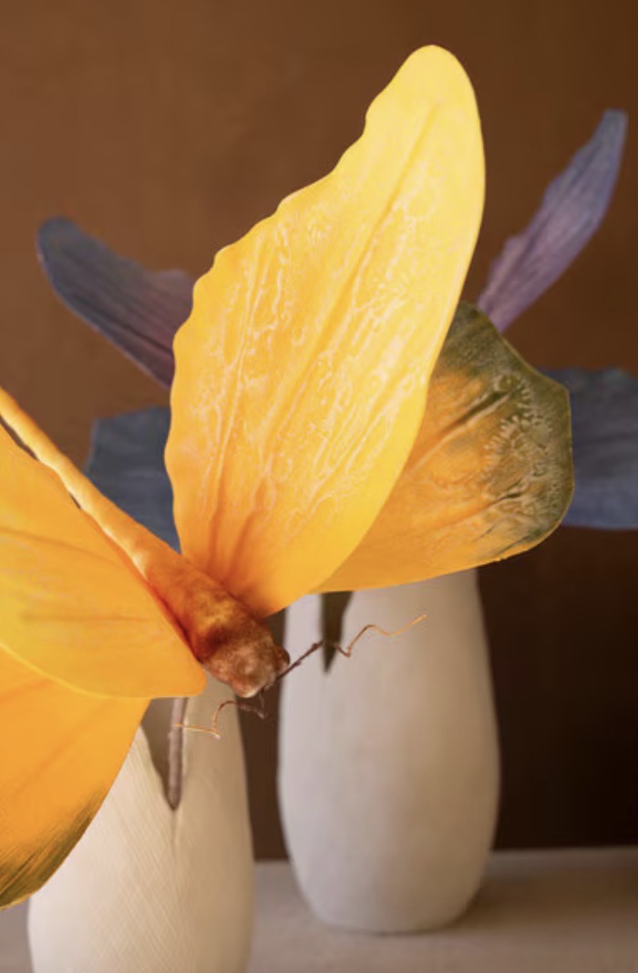 Large Botanical Butterfly - Yellow