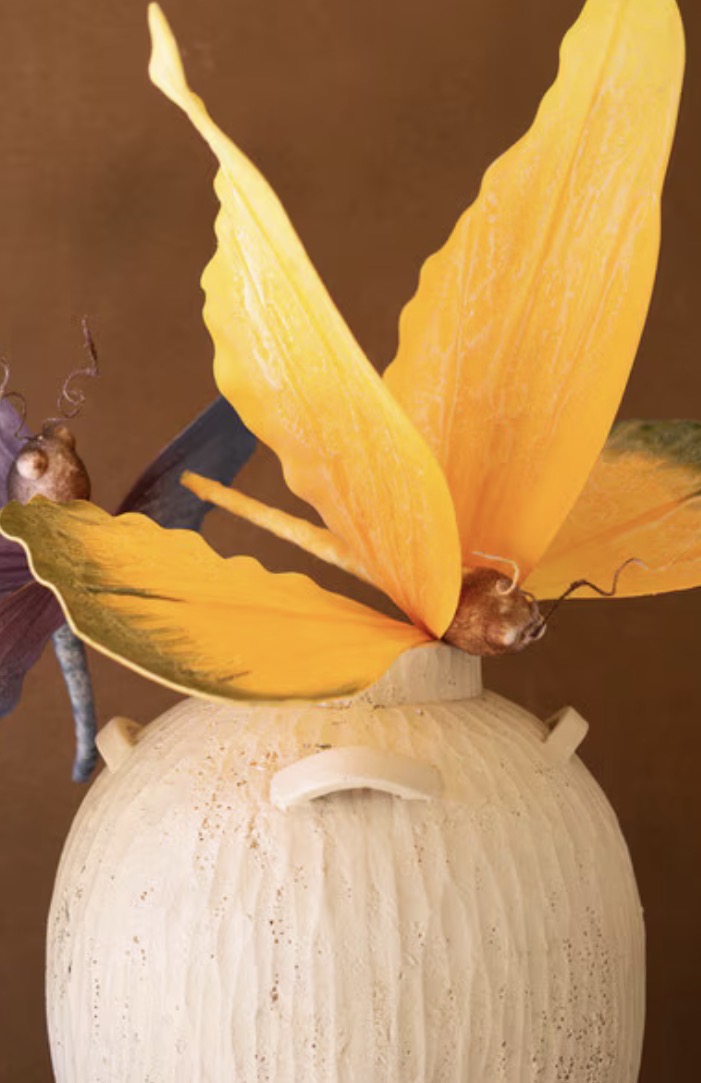 Large Botanical Butterfly - Yellow