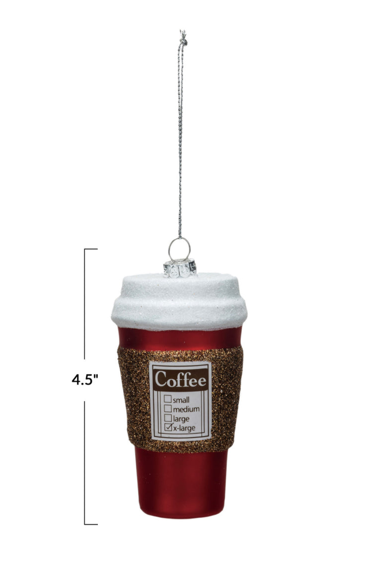 "Coffee" To Go Cup Holiday Ornament