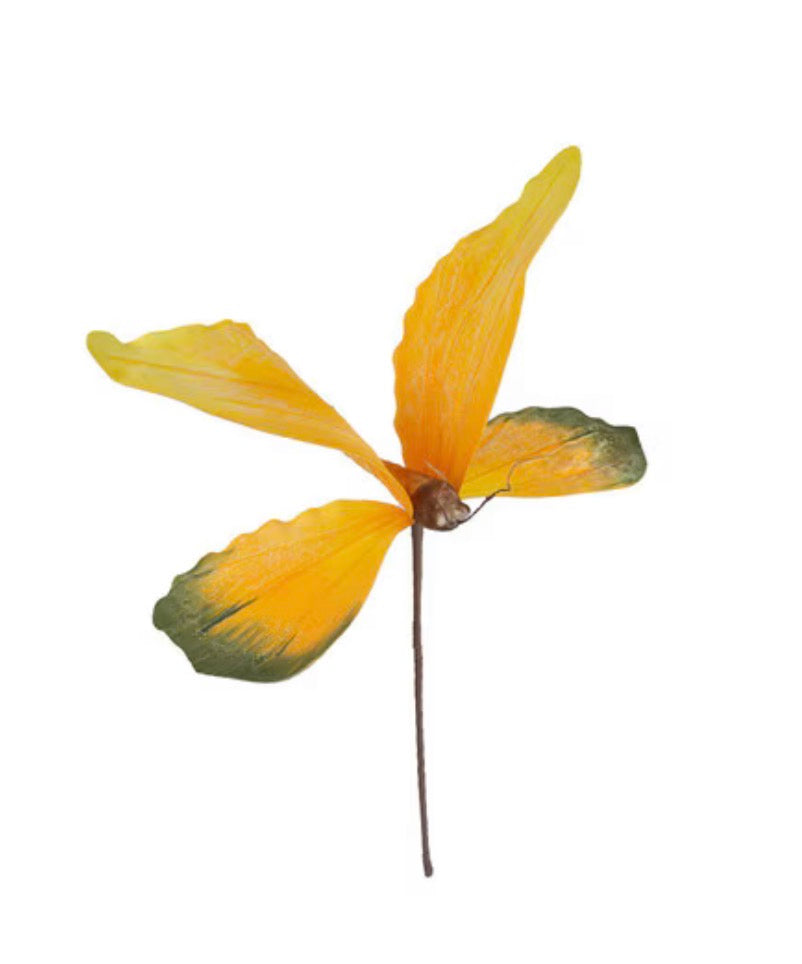 Large Botanical Butterfly - Yellow
