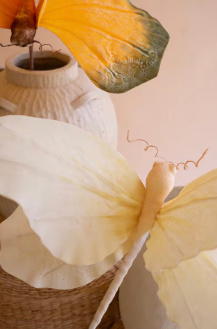 Large Botanical Butterfly - White