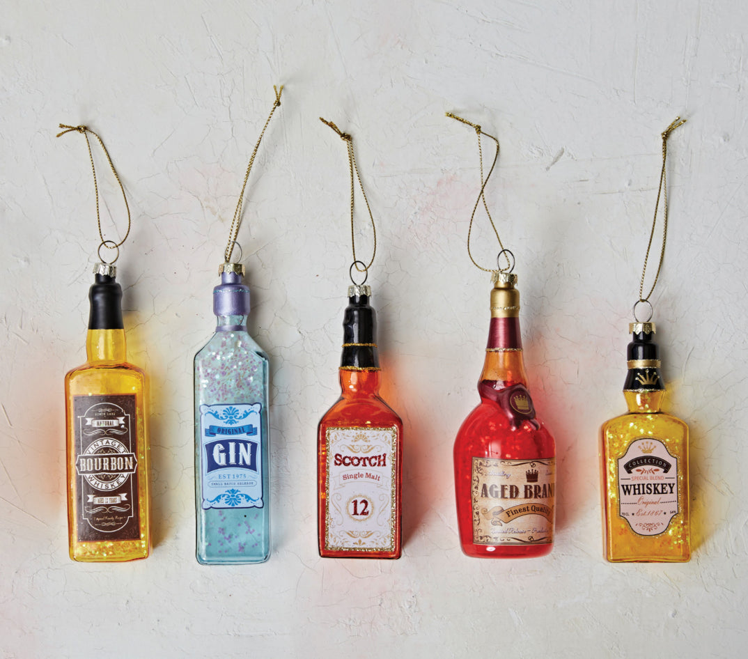 Liquor Bottle Holiday Ornament - Gin