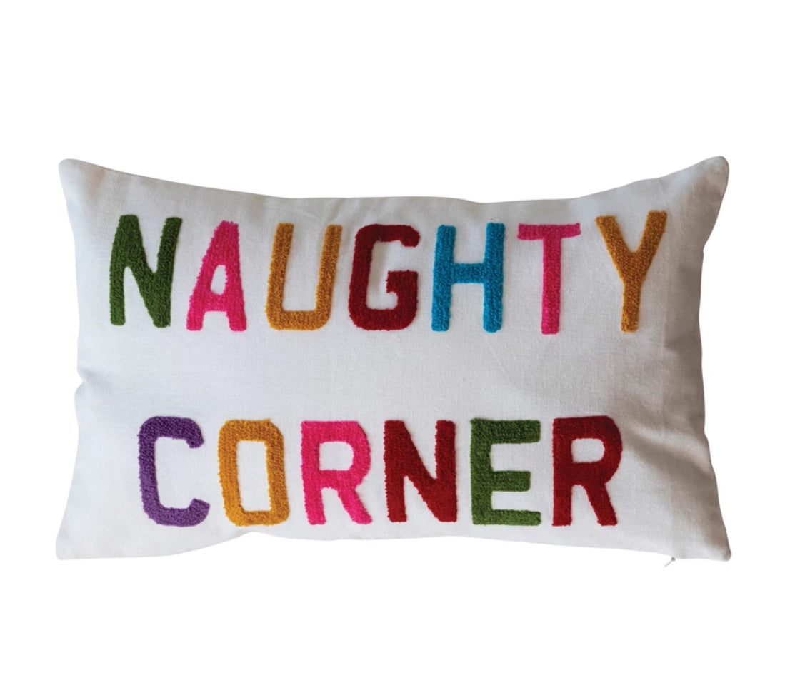 Naughty Corner Throw Pillow