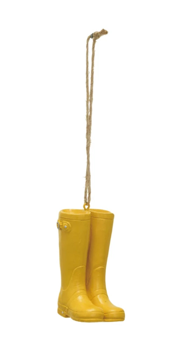 Garden Boots Holiday Ornament - Yellow