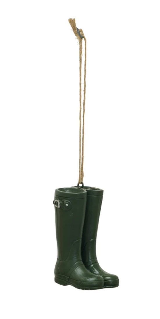 Garden Boots Holiday Ornament - Green