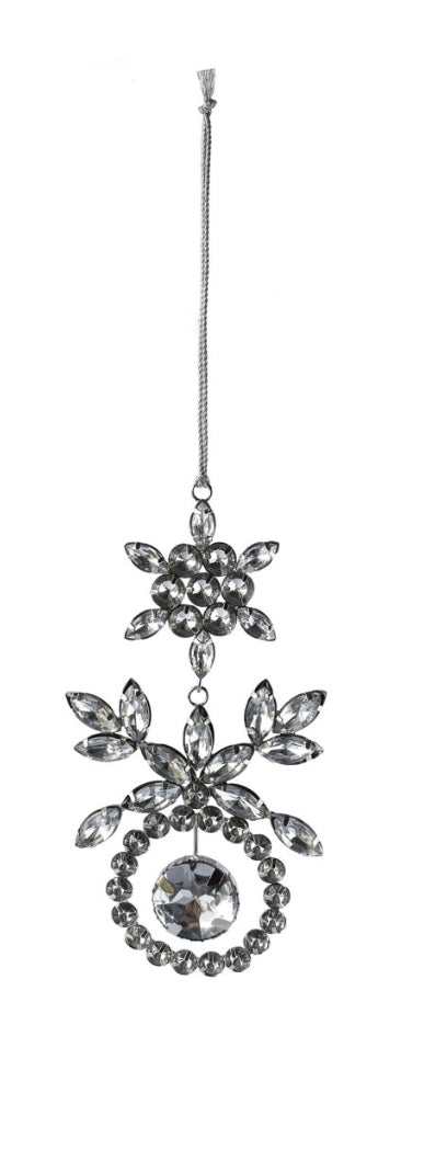 Jewel Holiday Ornament - Silver