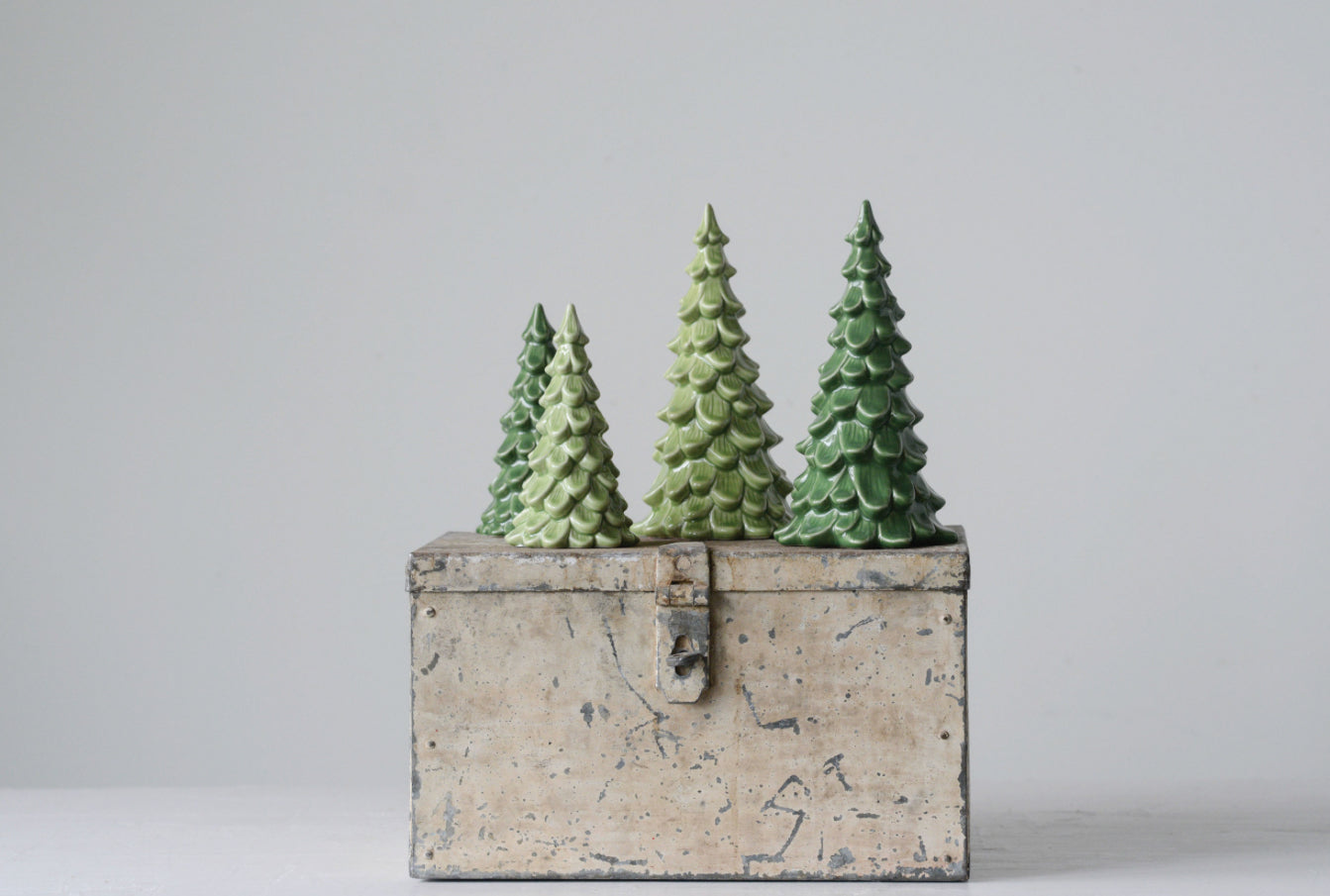 Stoneware Evergreen Tree - Light Green