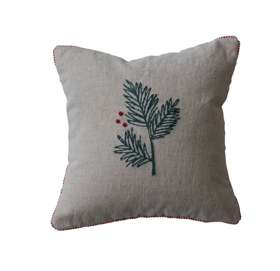 Holly and Berries Throw Pillow