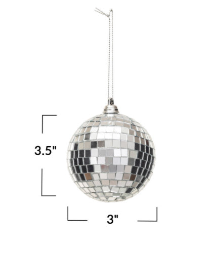 Glass & Foam Disco Ball Holiday Ornament