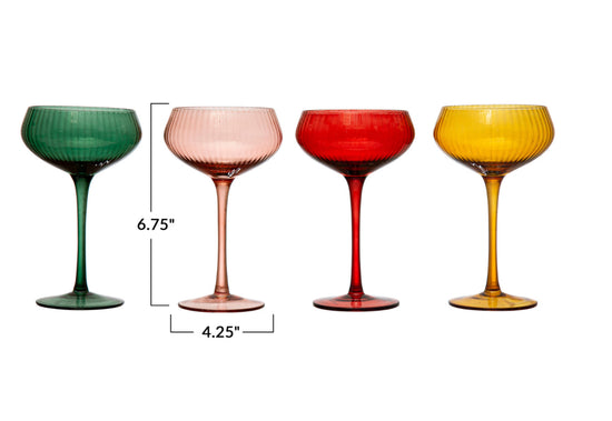 Stemmed Champagne/Coupe Glass - Red