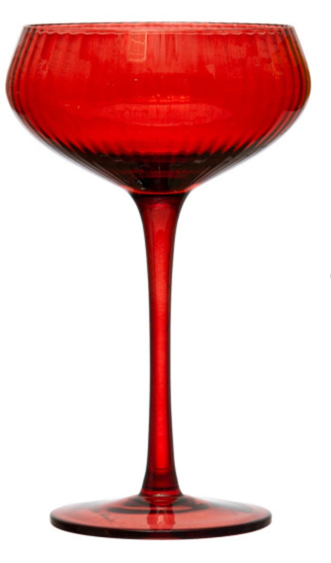 Stemmed Champagne/Coupe Glass - Red