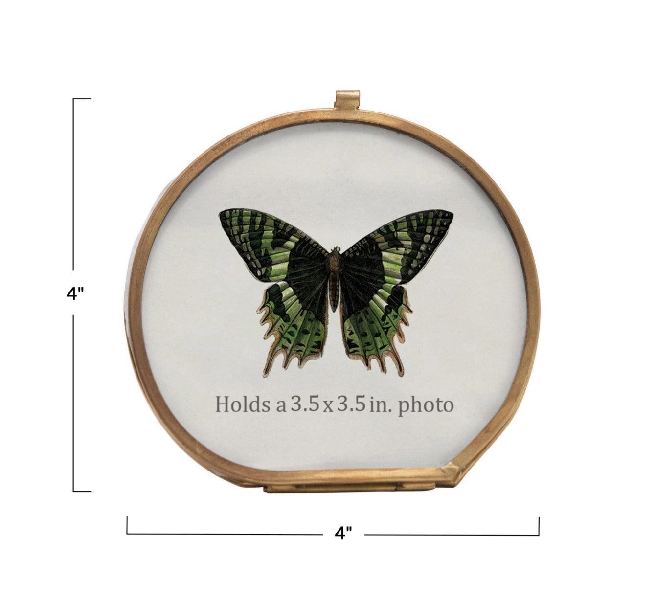 Brass Photo Frame with Butterfly Print