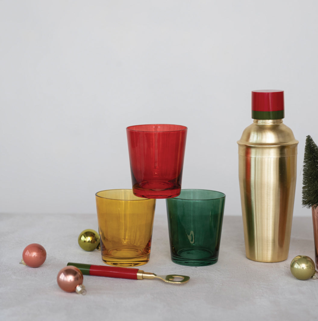 Low Ball Drinking Glass - Green