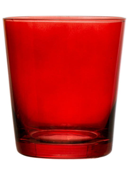 Low Ball Drinking Glass - Red