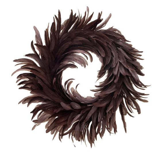 Feather Wreath - Burgundy