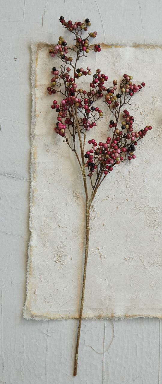 Faux Berry Stem, Burgundy