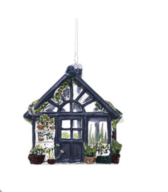 Greenhouse Holiday Ornament - Blue