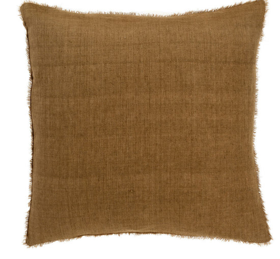 Lina Linen Throw Pillow - Tawny