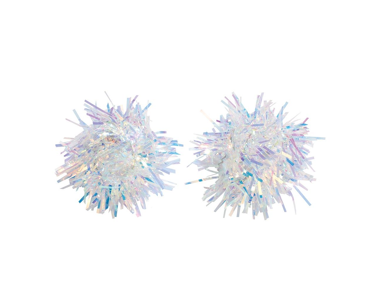 Happy New Year Irridescent Pom Pom Earrings