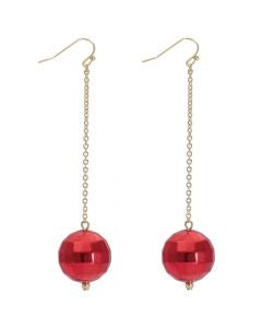 Red Faceted Dangle Earrings