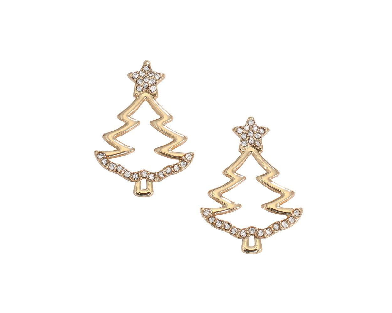 Holiday Tree Earrings with Crystals