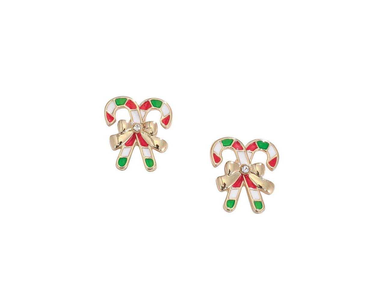 Candy Cane Earrings with Ribbon