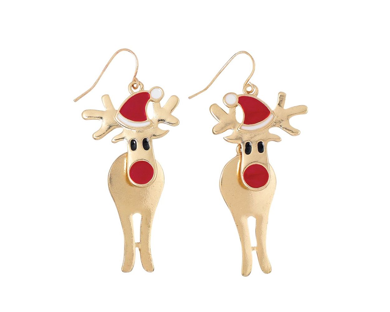 Rudolph with Santa Hat Earrings