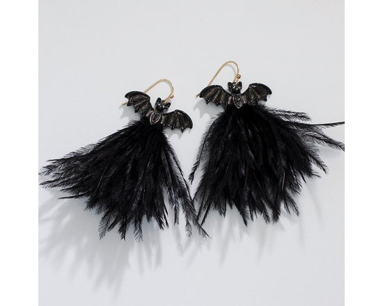 Bats with Feathers Earrings