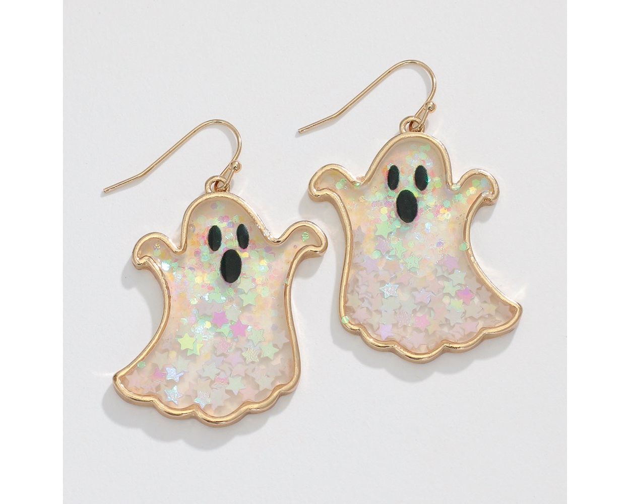 Ghost with Glitter Stars Earrings