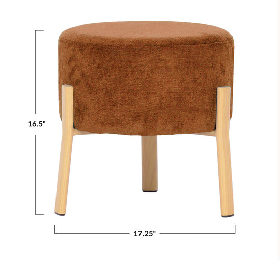 Ottoman with Wood Finish Metal Legs - Sienna