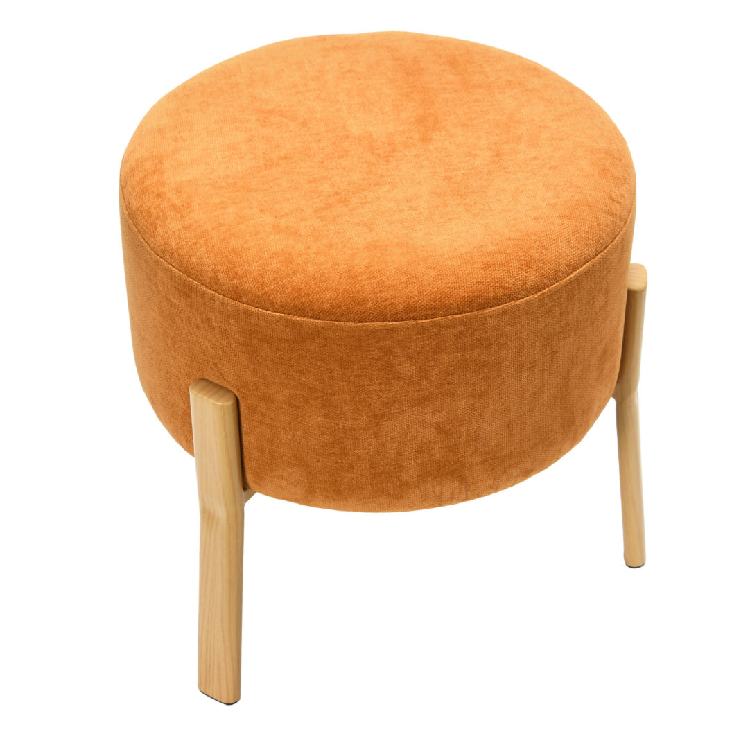 Ottoman with Wood Finish Metal Legs - Sienna