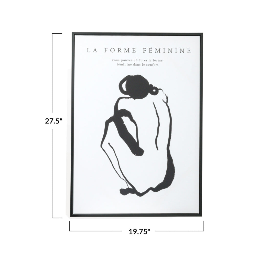 Framed Wall Décor "La Forme Feminine"- Black & White
