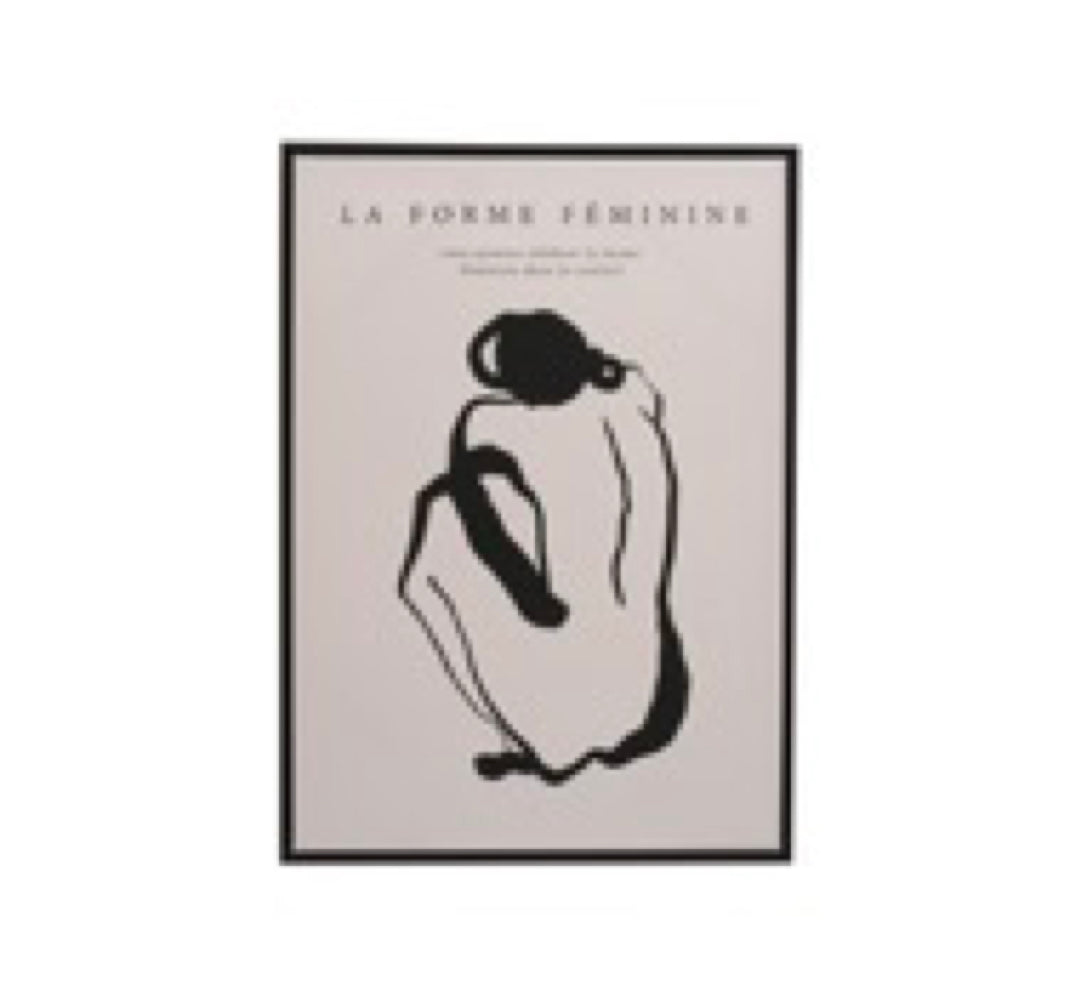 Framed Wall Décor "La Forme Feminine"- Black & White