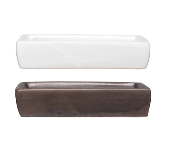 Stoneware Soap Dish with Removable Tray - Brown