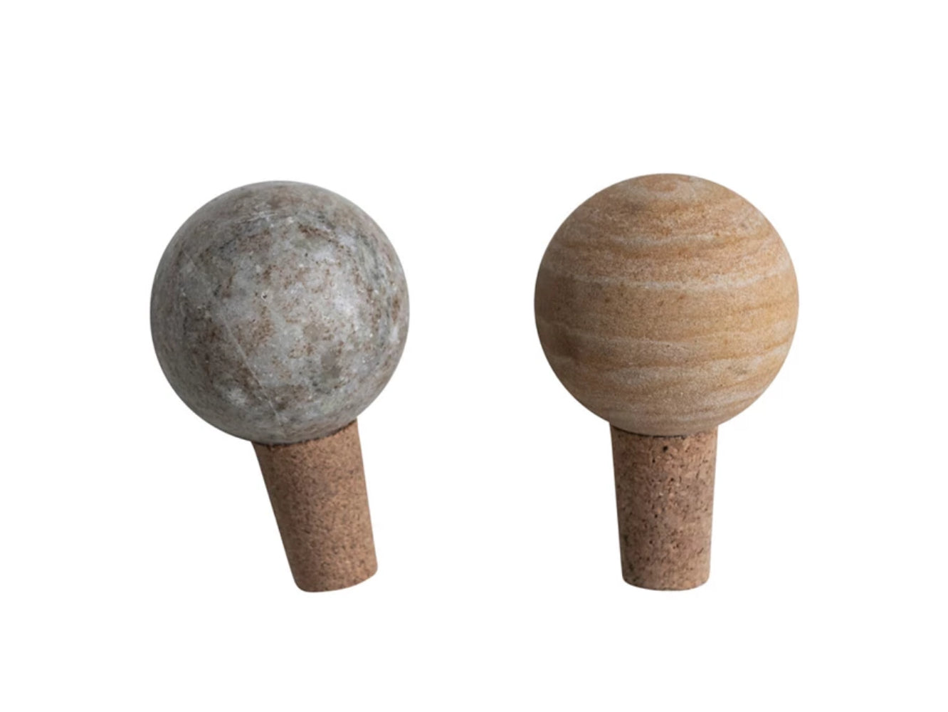 Marble & Cork Bottle Stopper - Tan