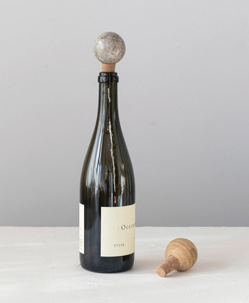 Marble & Cork Bottle Stopper - Grey