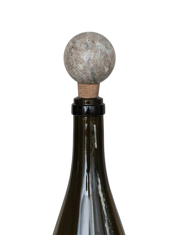 Marble & Cork Bottle Stopper - Grey