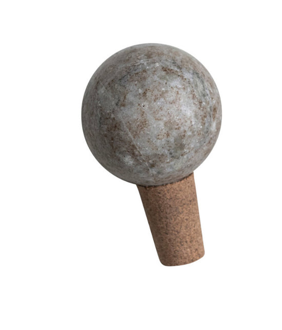 Marble & Cork Bottle Stopper - Grey