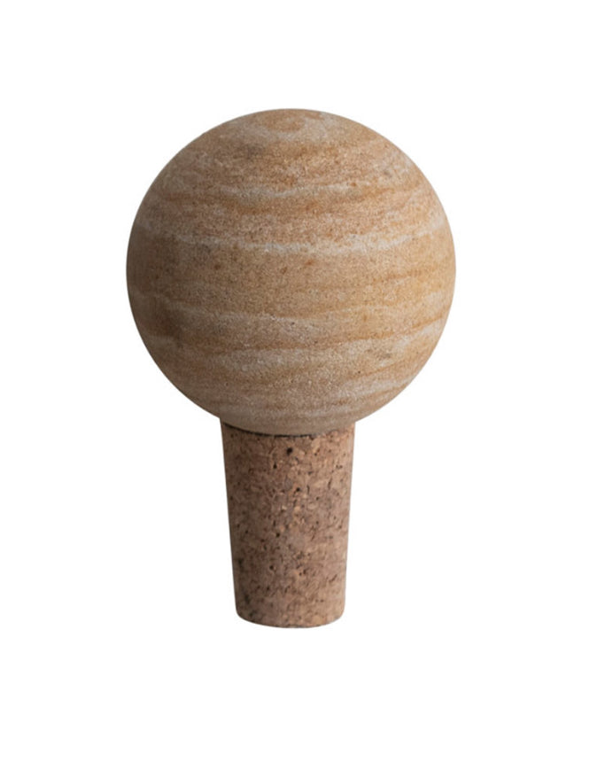 Marble & Cork Bottle Stopper - Tan