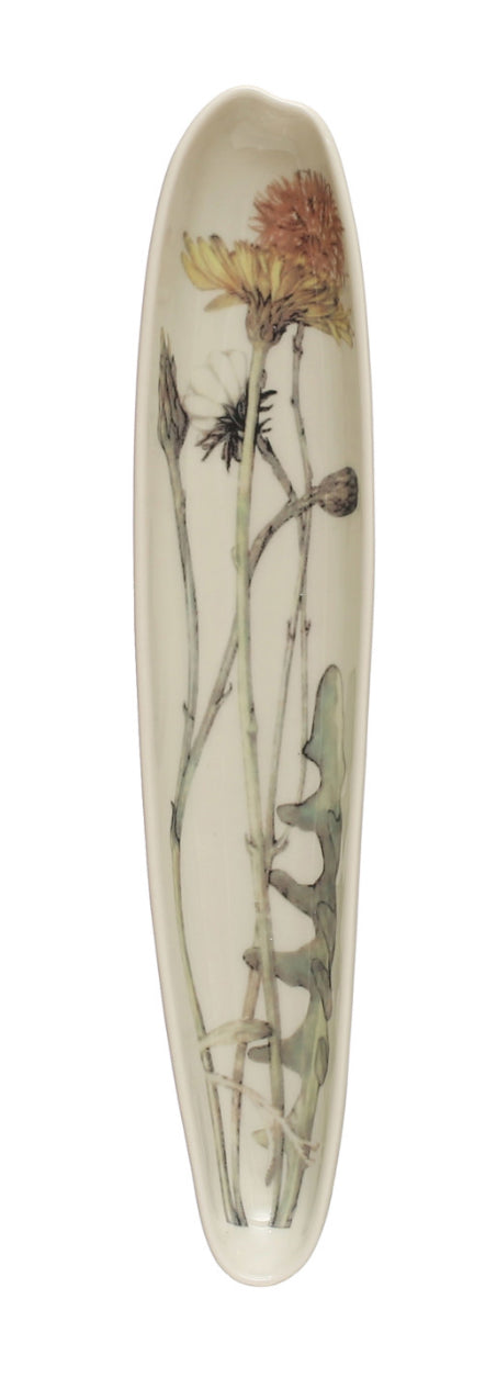 Stoneware Platter with Florals - Yellow