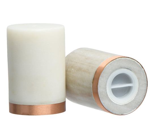 Marble Salt & Pepper Shakers with Copper Base