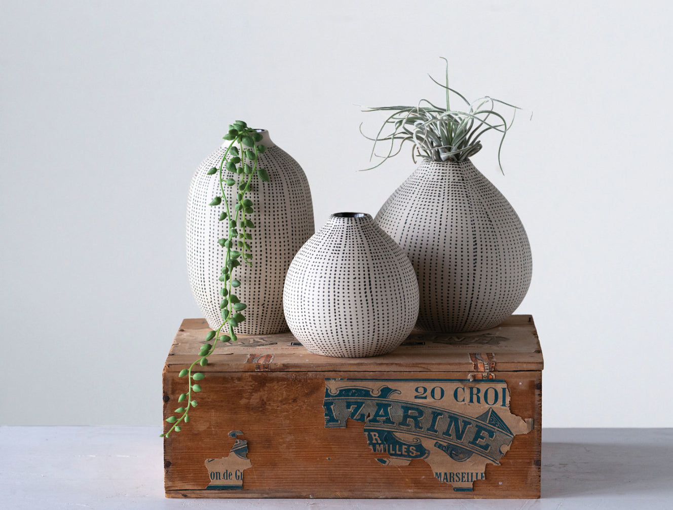 Textured Stoneware Vase - Medium