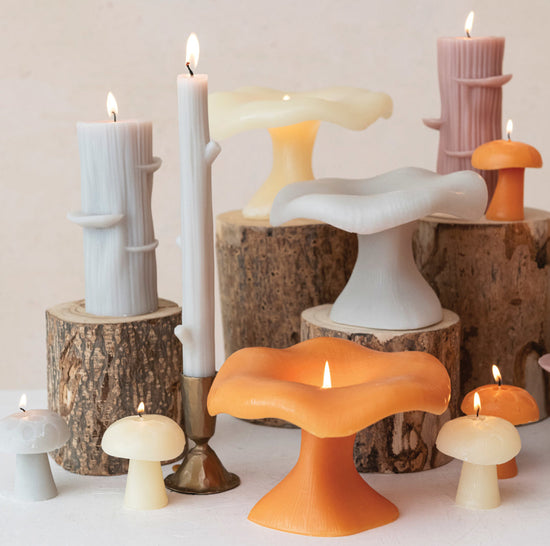 Unscented Mushroom Shaped Candles - Grey