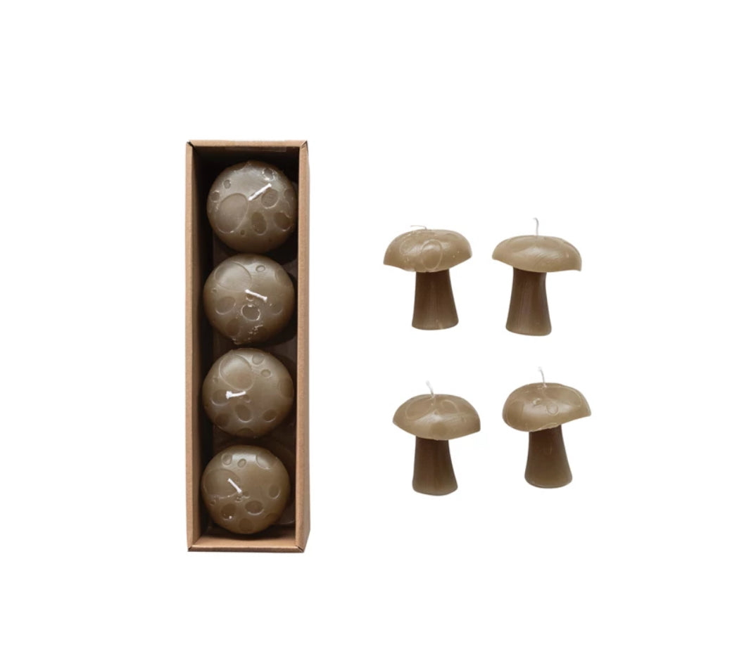 Unscented Mushroom Shaped Candles - Spice