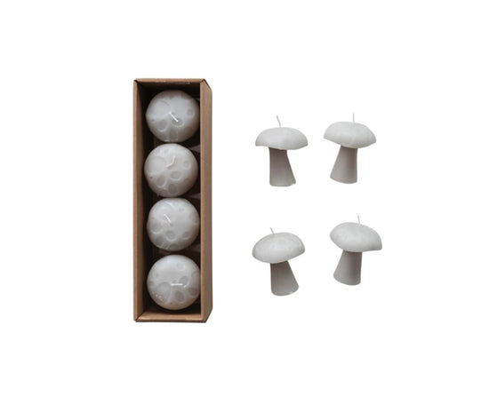 Unscented Mushroom Shaped Candles - Grey