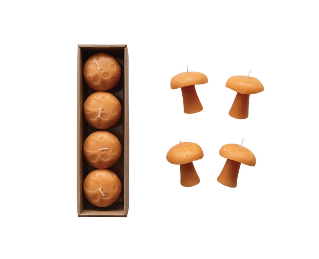 Unscented Mushroom Shaped Candles - Spice