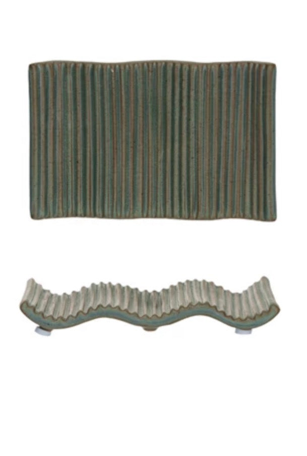 Stoneware Soap Dish - Green